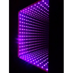 DECORATIVE MIRROR WITH INFINITY LED EFFECT black frame rgb remote   122577961230